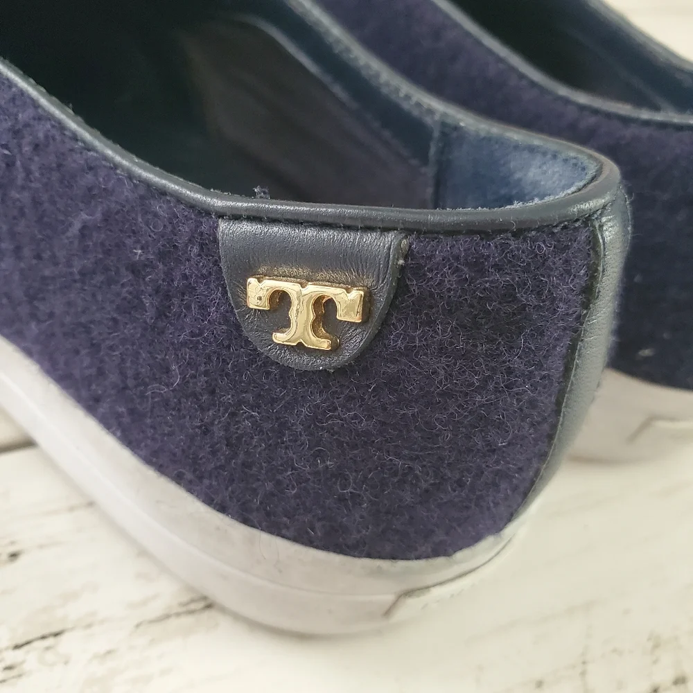 Tory Burch stardust ombre wool slip on sneakers blue green size 6‎